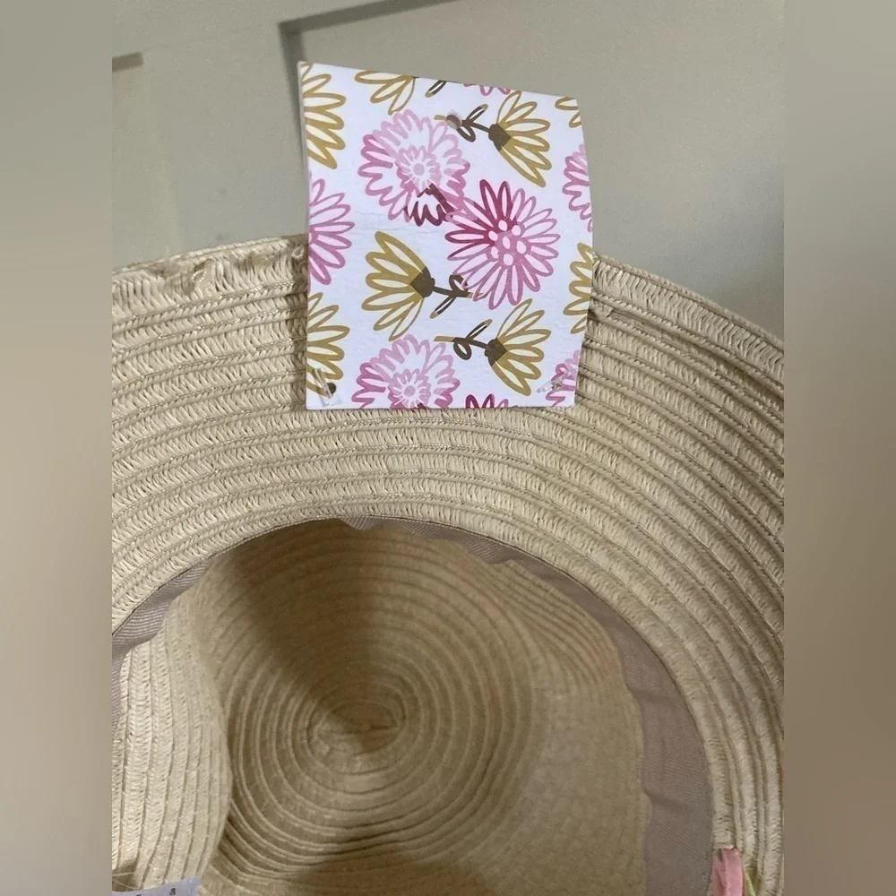 Nwt Sigrid Olsen kids sun hat floral chin tie strings